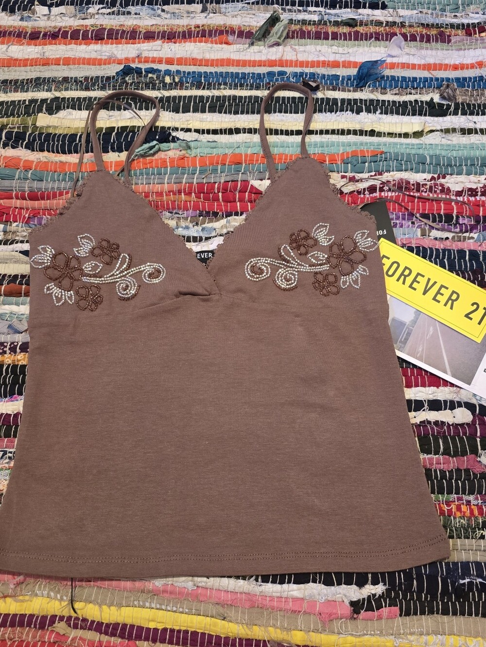 Y2k Top Rhinestones Beaded Tank Top Beaded Y2k Style Tank Medium Forever 21